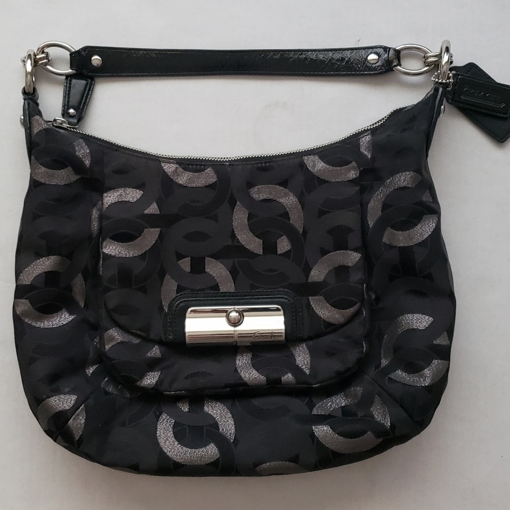 Coach Hobo Bag KRISTIN Chain Link Op Art 18787